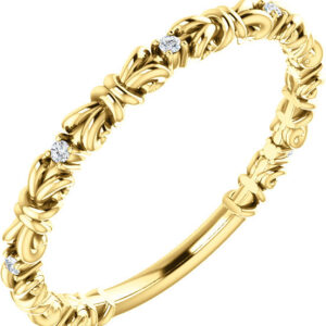 Golden Knot Diamond Stackable Ring