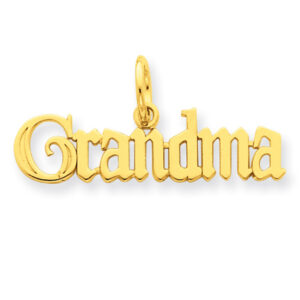 Grandma Charm Necklace, 14K Gold