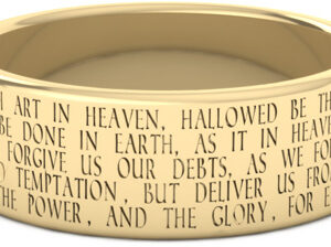 "Hallowed Be Thy Name" Lord's Prayer Ring in 14K Gold
