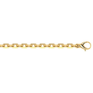 Handmade 14K Solid Gold 6mm Alternating Cable Link Bracelet
