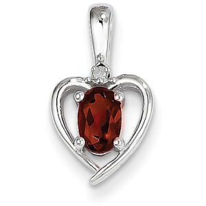Heart Design Garnet and Diamond Pendant