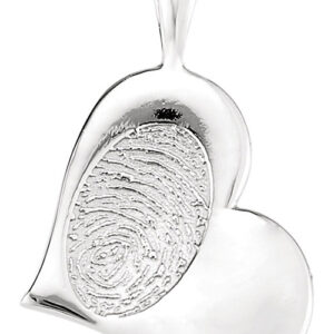 Heart Print Mother's Day Pendant in Silver