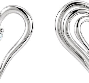 Heart within a Heart Diamond Earrings