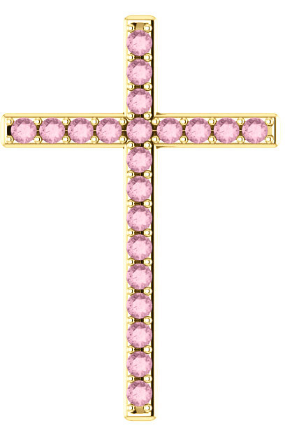 Herein is Love Baby Pink Topaz Gold Cross Pendant