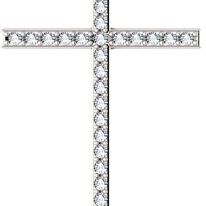 I Am the Resurrection Diamond Cross Pendant in White Gold