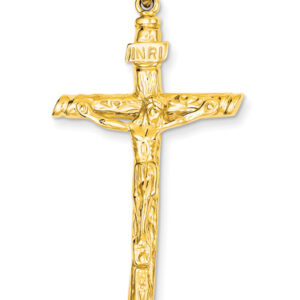 INRI Crucifix Pendant in 14K Yellow Gold