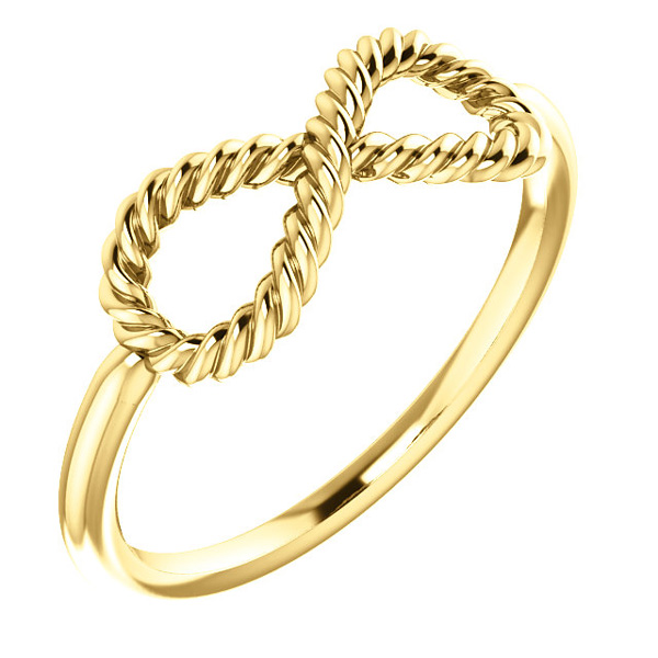 Infinity Rope Design Ring, 14K Yellow Gold