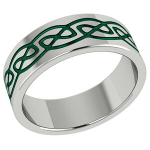 Irish Green Titanium Celtic Wedding Band Ring