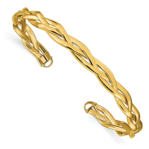 Italian 14K Gold Braided Cuff Bracelet