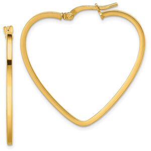 Italian 14K Gold Heart Hoop Earrings