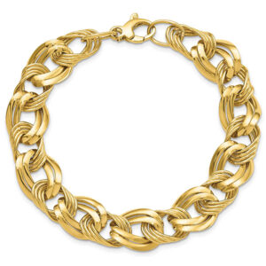 Italian 14K Gold Women's Bold Designer Link Bracelet