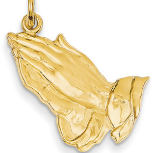 Jesus Praying Hands Pendant, 14K Gold