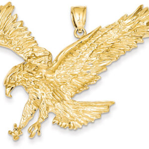 Large Sweeping Eagle Pendant in 14K Gold