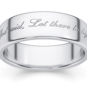 Let There Be Light Wedding Band Ring in White Gold