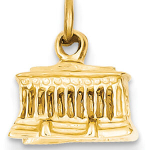 Lincoln Memorial Jewelry Pendant in 14K Gold