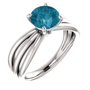 London Blue Topaz Tri-Band Ring in Sterling Silver