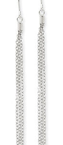 Long Chain Earrings in 14K White Gold