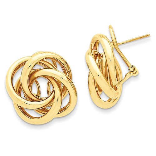 Love Knot Tube Earrings in 14K Gold
