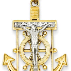 Mariner Cross Pendant, 14K Two-Tone Gold