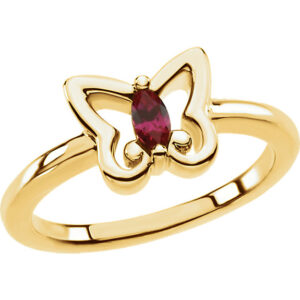 Marquise Garnet Gold Butterfly Ring