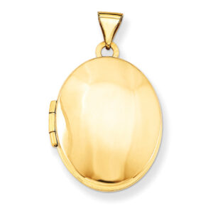 Medium Plain Oval Locket Necklace, 14K Gold