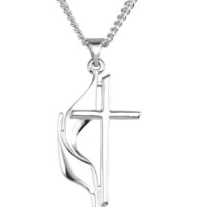 Methodist Cross Necklace, Sterling Silver
