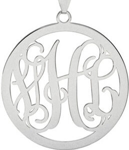 Monogram Medallion Pendant, Sterling Silver