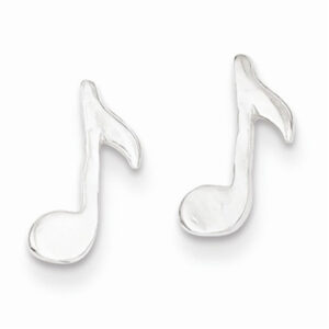 Musical Note Mini Earrings in Sterling Silver