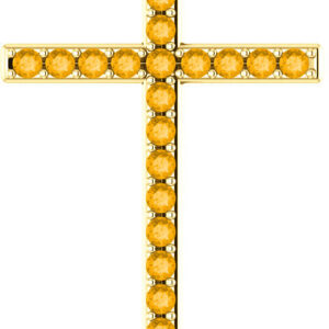 My Light and My Salvation Citrine Gold Cross Pendant