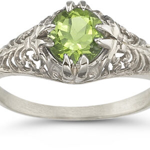 Mythical Peridot Gemstone Ring in 14K White Gold