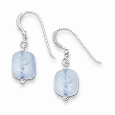 Natural Aquamarine and Sterling Silver Earrings