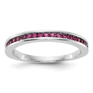 Natural Ruby Band in 14K White Gold