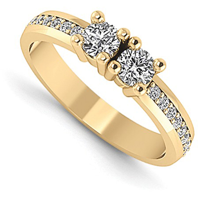 Next to You 2 Stone Diamond Ring in 14K Yellow Gold