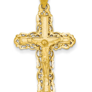 Ornate Crucifix Pendant, 14K Yellow Gold