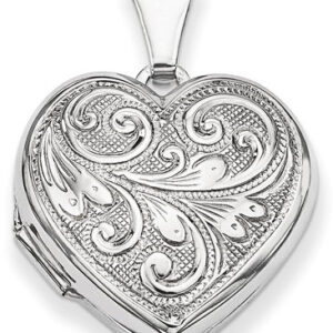 Paisley Scrollwork Heart Locket Pendant Necklace