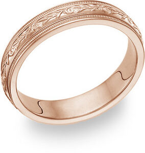 Paisley Wedding Band in 18K Rose Gold