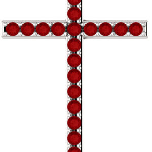 Passion of the Cross Red Ruby Pendant in White Gold