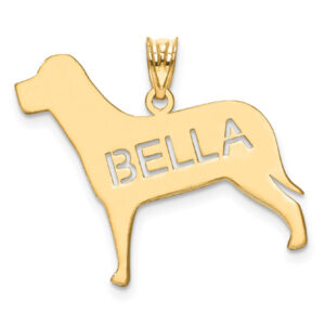 Personalized Dog Name Necklace in 14K Gold