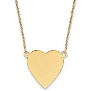 Personalized Engravable Heart Charm Necklace in 14K Gold