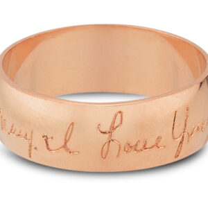 Personalized Handwriting Wedding Band Ring in 14K Rose Gold