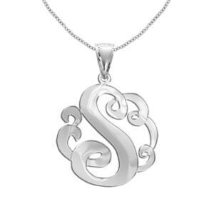 Personalized Single Initial Pendant Necklace in Sterling Silver