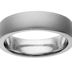 Plain Brushed Silver Wedding Band Ring