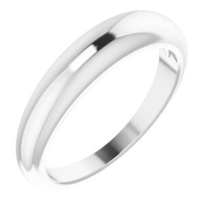 Platinum 4mm Tapered Plain Band Ring for Women