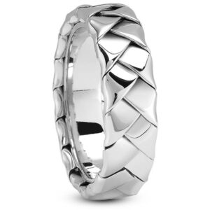 Platinum Braided Wedding Band with Invisible Band