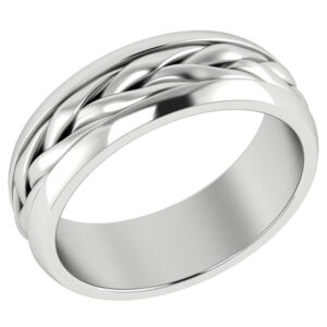 Platinum Wide Braided Wedding Band Ring