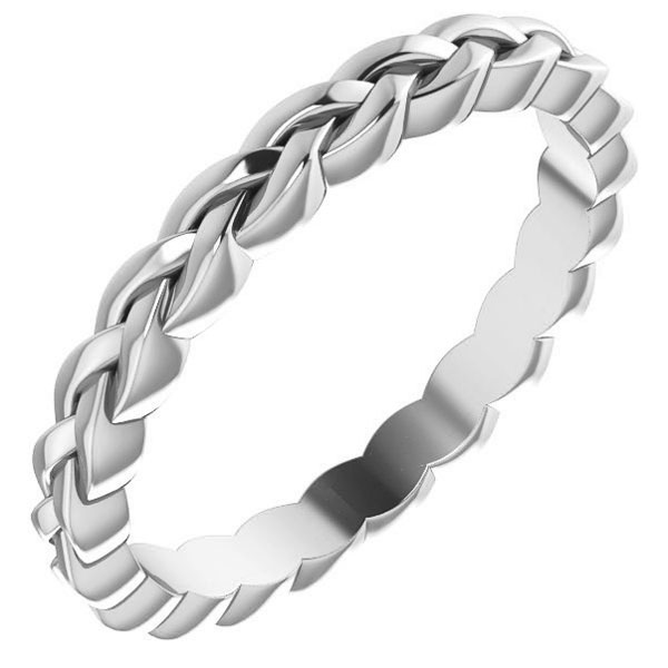 Platinum Woven Wedding Band Ring for Women