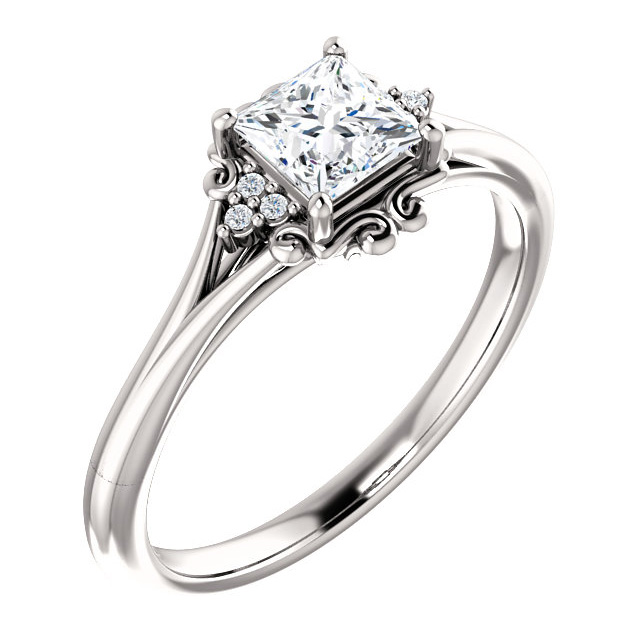 Princess-Cut Vintage-Inspired Diamond Engagement Ring