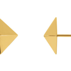 Pyramid Stud Earrings, 14K Gold