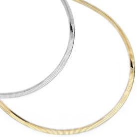 Reversible Omega Necklace, 14K Gold, 3mm