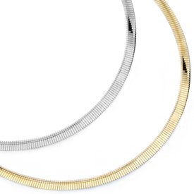 Reversible Omega Necklace, 14K Gold, 4mm